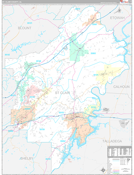 St. Clair County, AL Zip Code Map